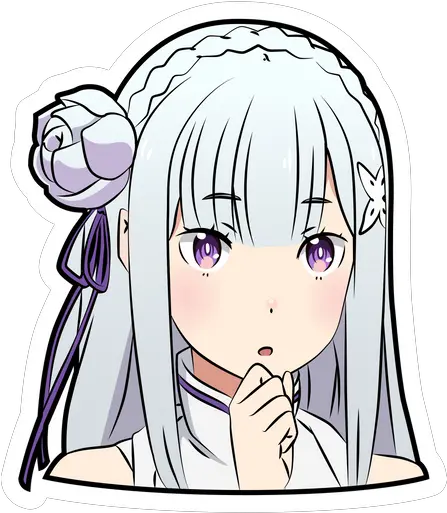 Rezero Cute Emilia Sticker Sticker Mania Girly Png Beerus Icon