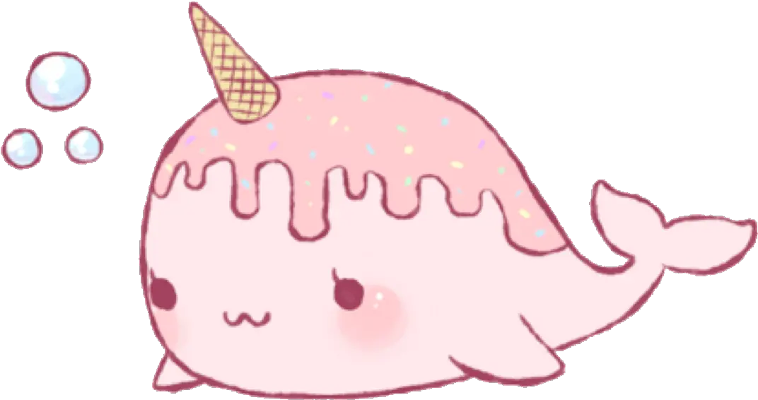 Cute Pinkdolphin Kawaii Freetoedit Drawing Easy Cute Dolphin Png Narwhal Png