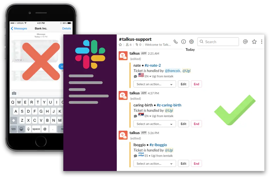 Receive Sms In Slack Lemtalk Smart Device Png Slack Logo Transparent