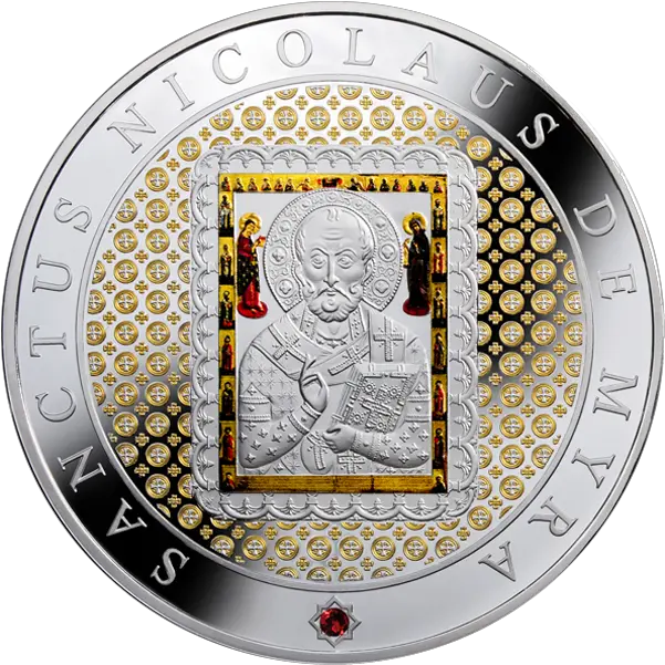 Niue 2014 25 Nicholas Ag Collectible Coin Png St Nicholas Of Myra Icon