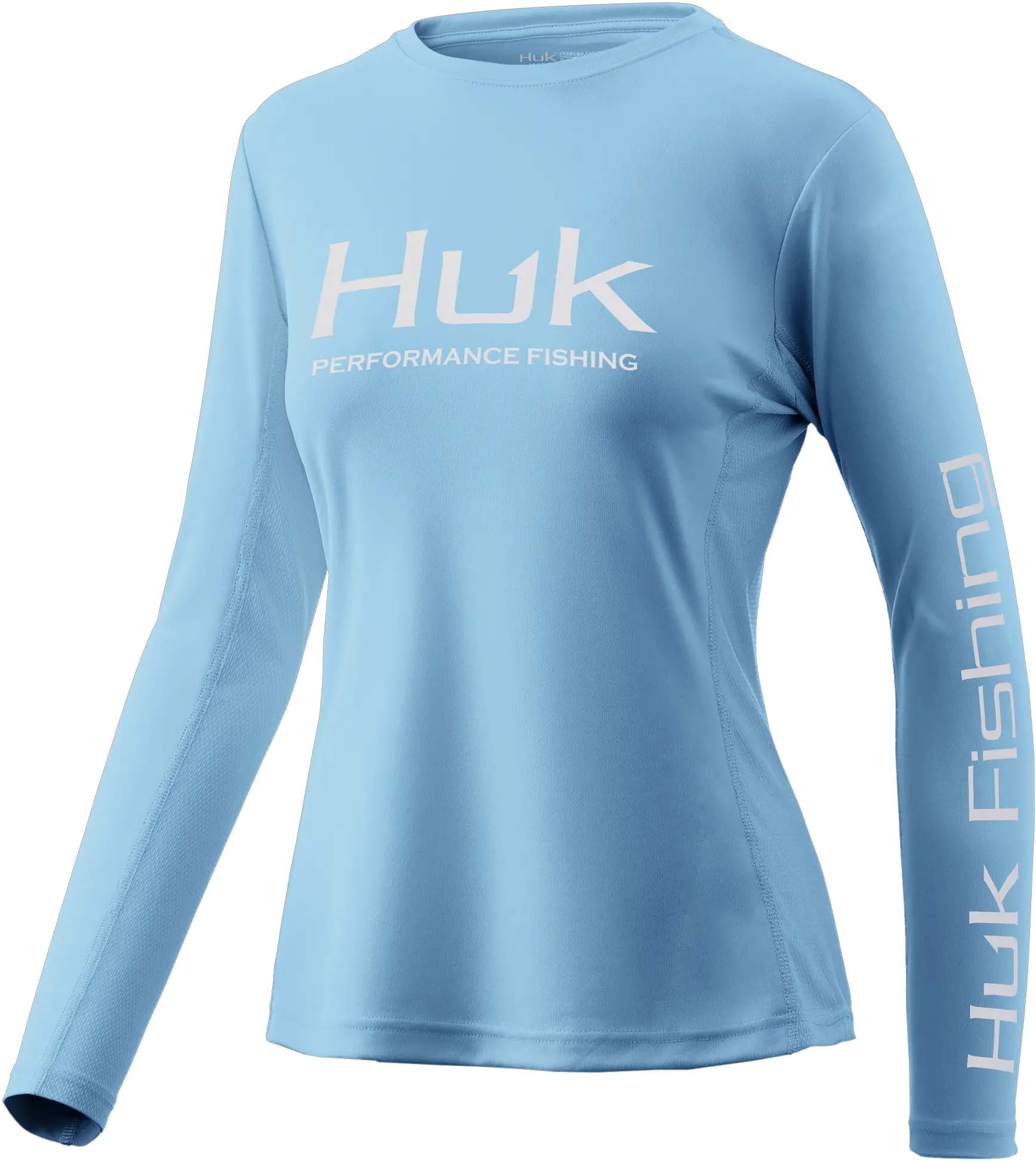 Huk Womens Icon X Long Sleeve Shirt Ice Blue Huk Gear Long Sleeve Png Rash Icon