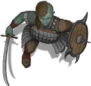 Half Orc Fighter Token Orc Warrior Cartoon Png Orc Png