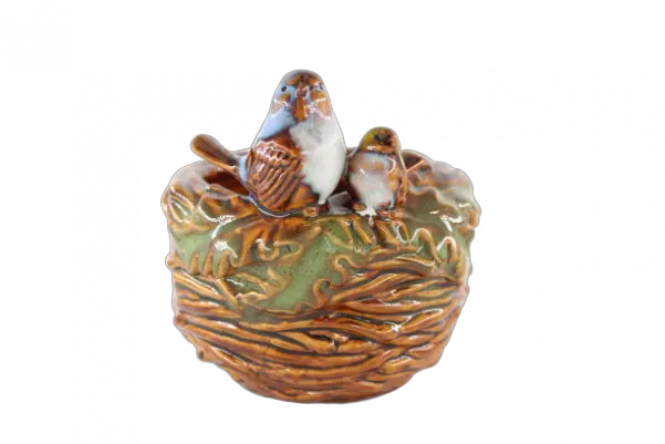 Ceramic Bird Nest Flower Pot Decoration Png