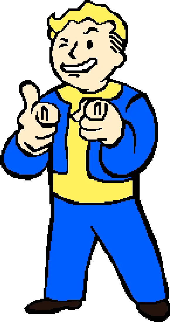 Vault Boy Fallout Vault Boy Finger Guns Png Pip Boy Png