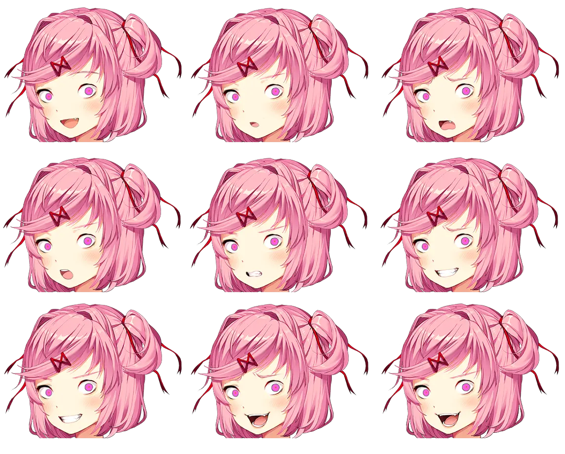Download Hd Ddlc Doki Doki Literature Club Natsuki Sprite Natsuki Head Sprites Png Doki Doki Literature Club Logo Png
