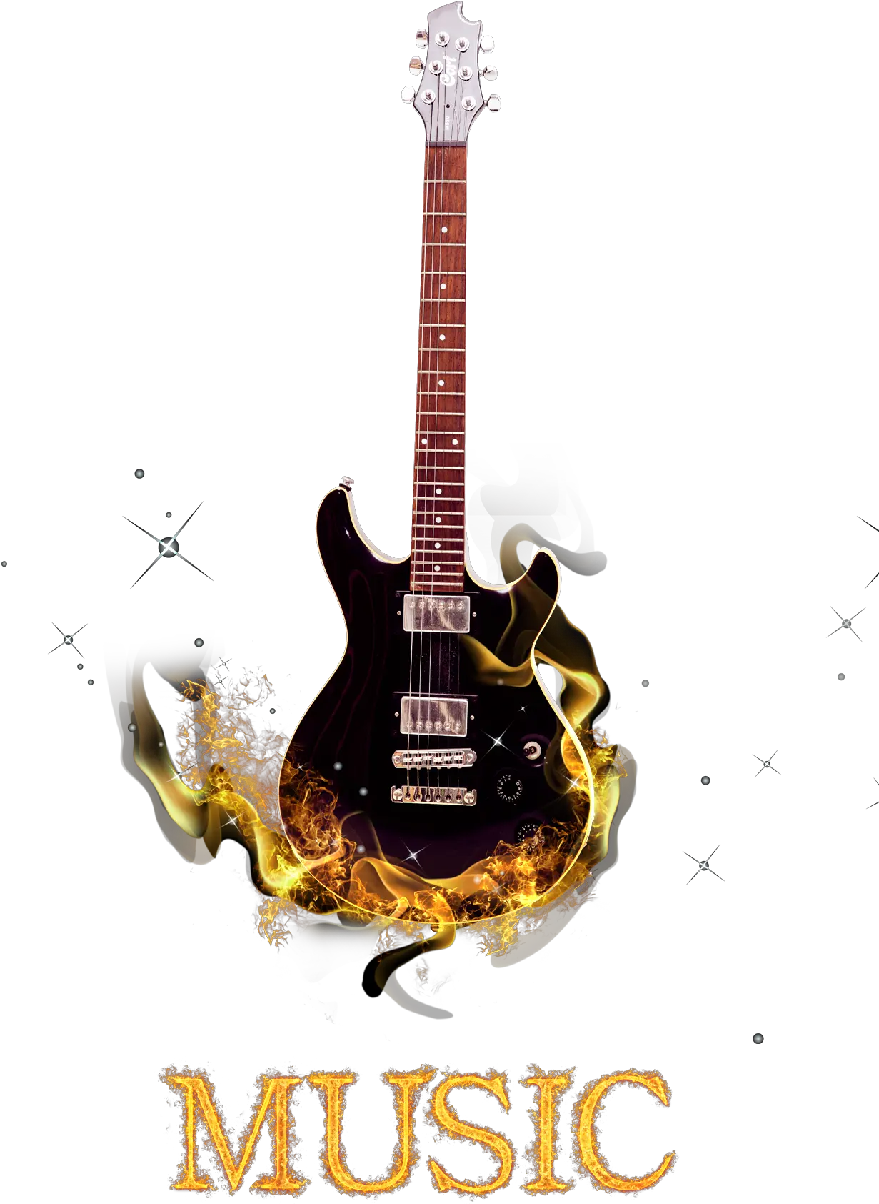 Download Guitar Instrument Burn Electric Musical Free Electric Guitar Png Burn Png