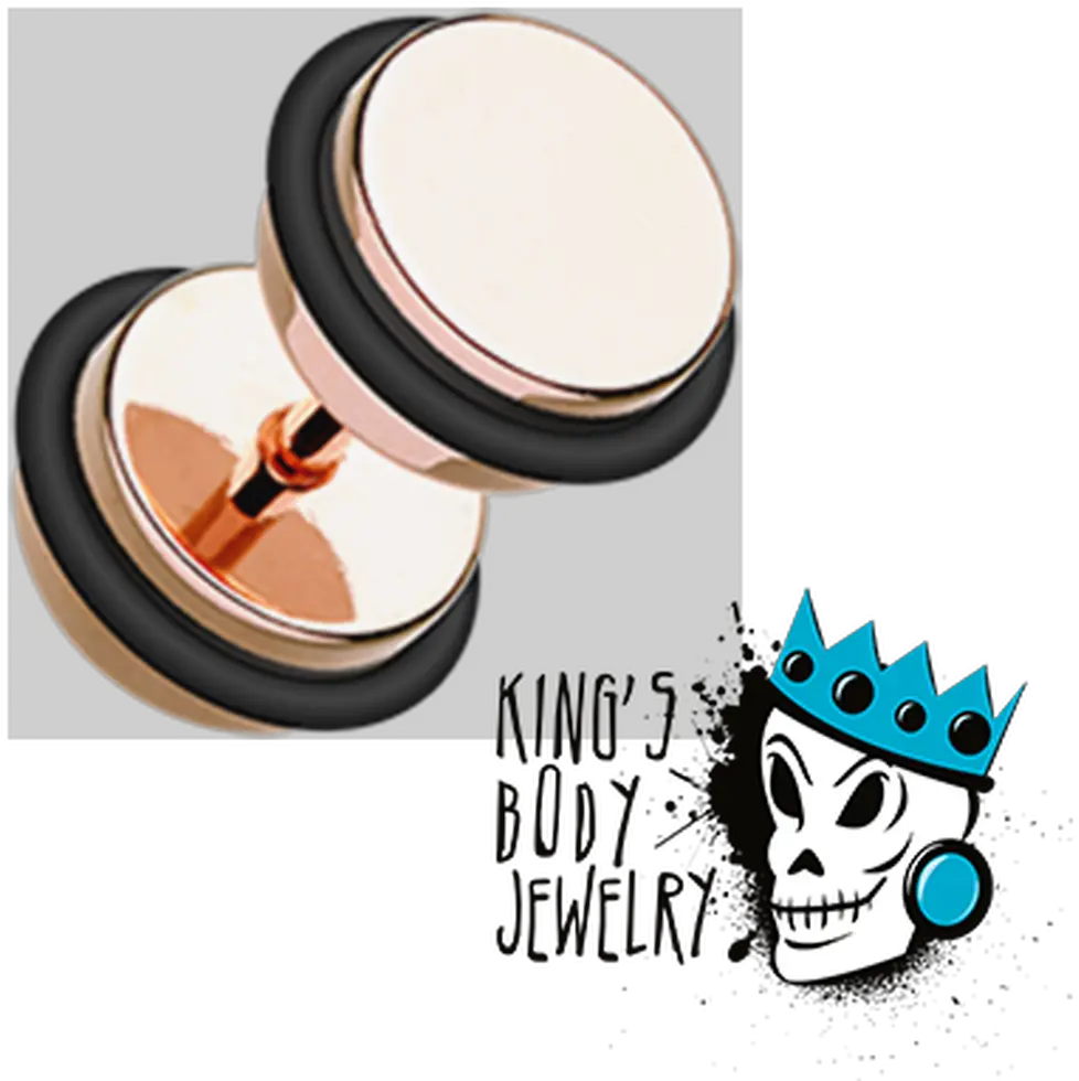 Rose Gold Fake Plugs 16 Gauge Face Powder Png Fake Mustache Png