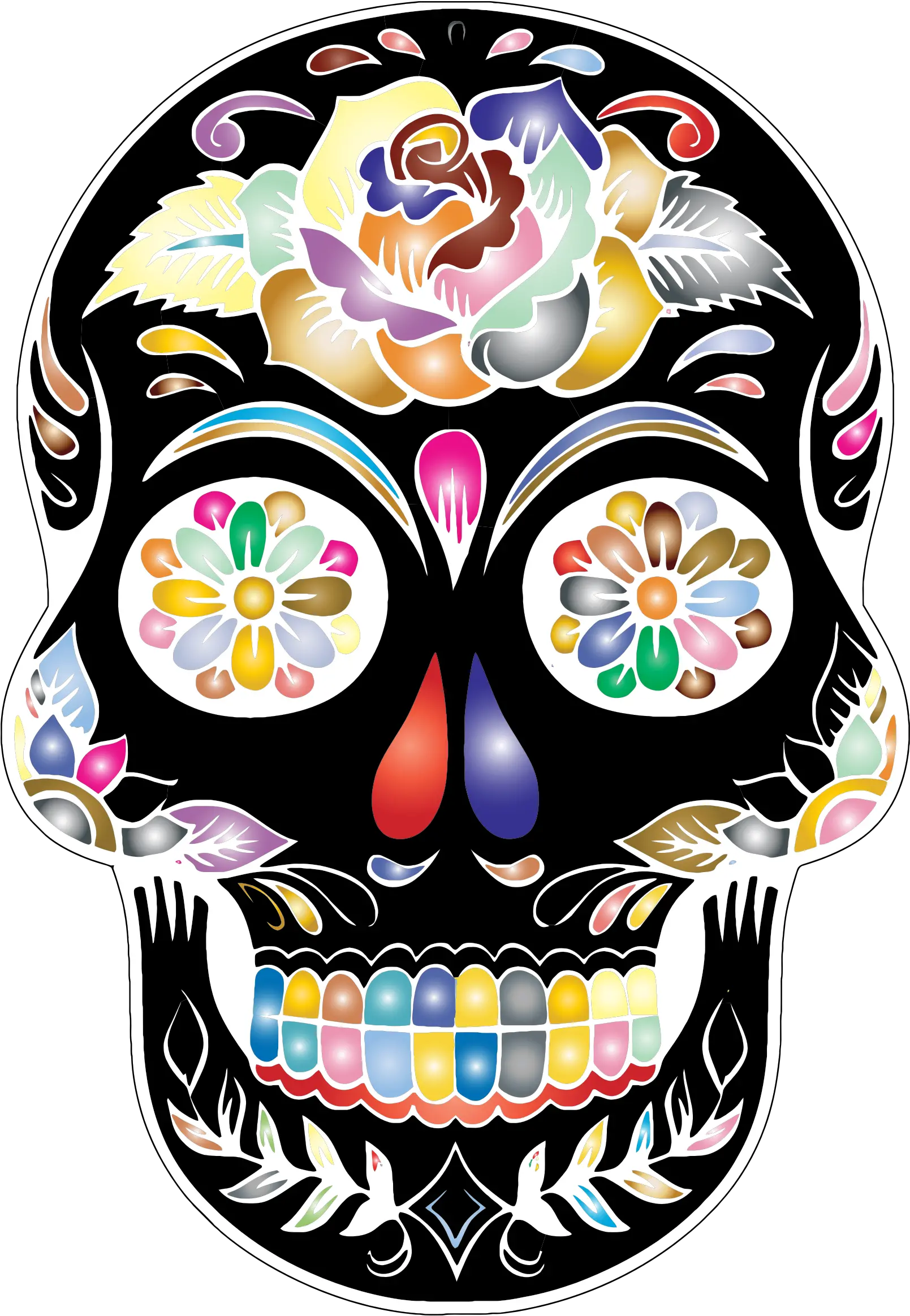 Calavera Skull Day Of The Dead Clip Art Transparent Background Sugar Skull Png Calavera Png