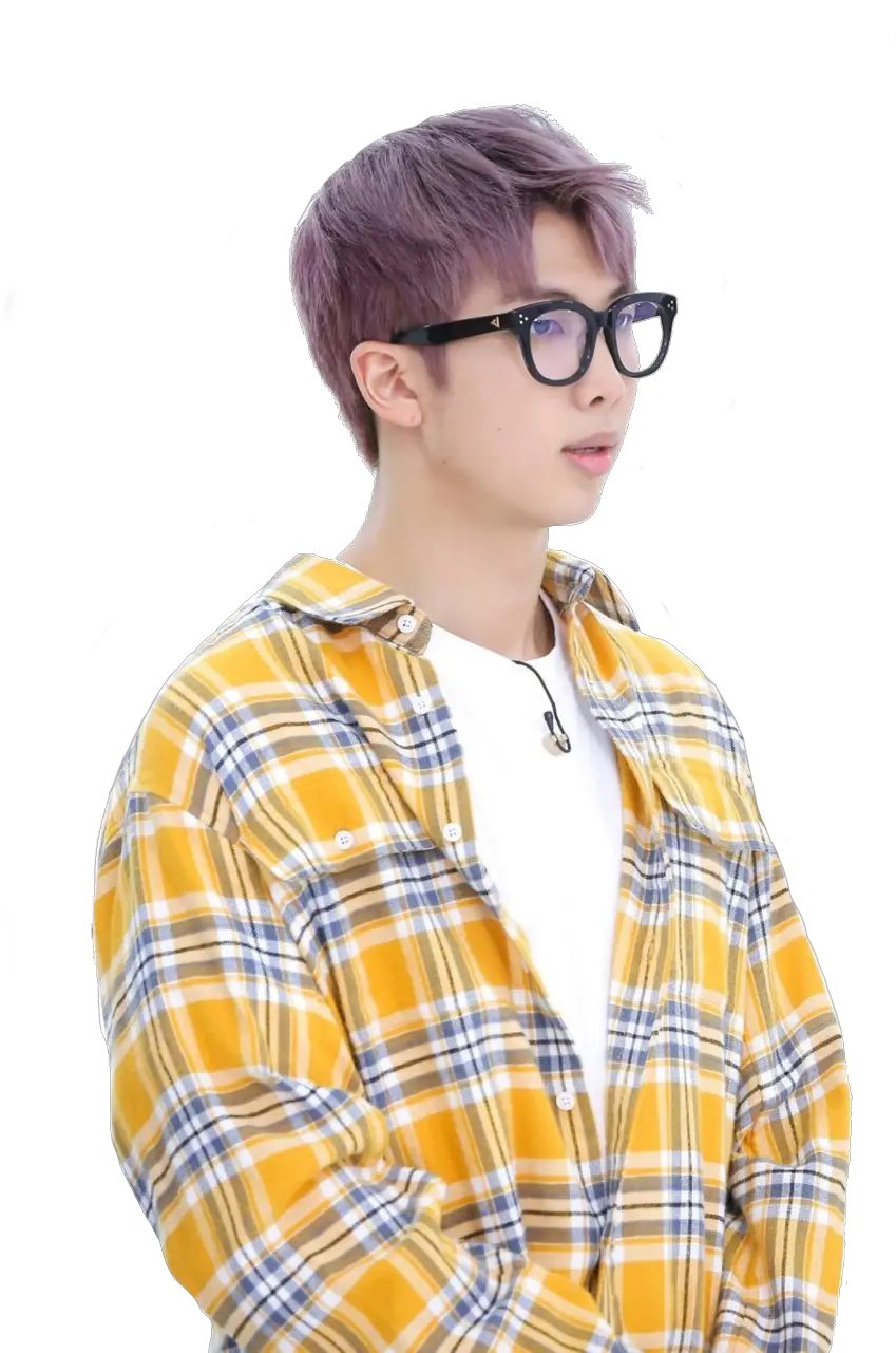 Bts Rm Bts Rm Yellow Plaid Shirt Png Rm Png