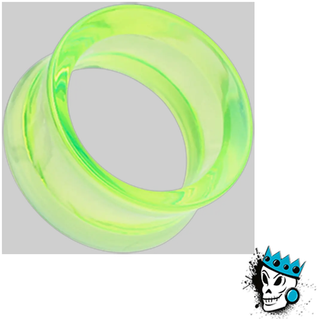 Semi Transparent Neon Acrylic Double Flare Tunnels 8 Gauge 1 Inch Kings Body Jewelry Png Flare Transparent