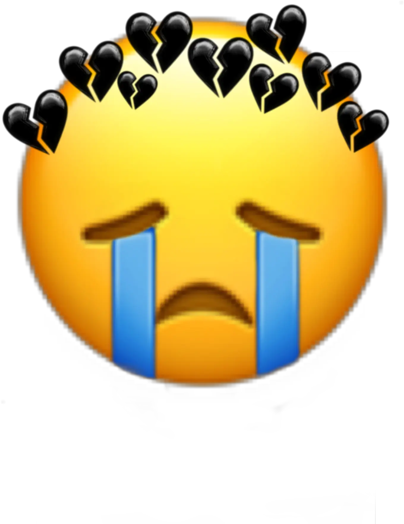 Emojisad Sad Cry Emojicry 317055822304211 By Chlyehradia17 Black Broken Heart Emoji Crown Png Yg Icon