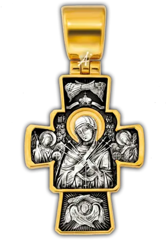 Crucifixthe Mother Of God Icon Seven Arrows Solid Png Greek Virgin Mary Icon