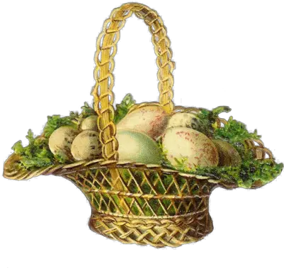 13 Easter Basket Psd Images Vintage Easter Basket Png Easter Basket Transparent