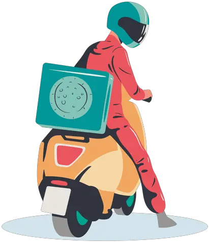 Transparent Png Svg Vector File Delivery Scooter Png Pizza Cartoon Png