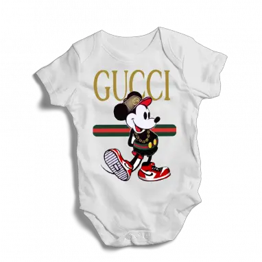 Gucci Mickey Mouse Baby Bodysuit Gucci Baby Onesie Png Baby Mickey Png