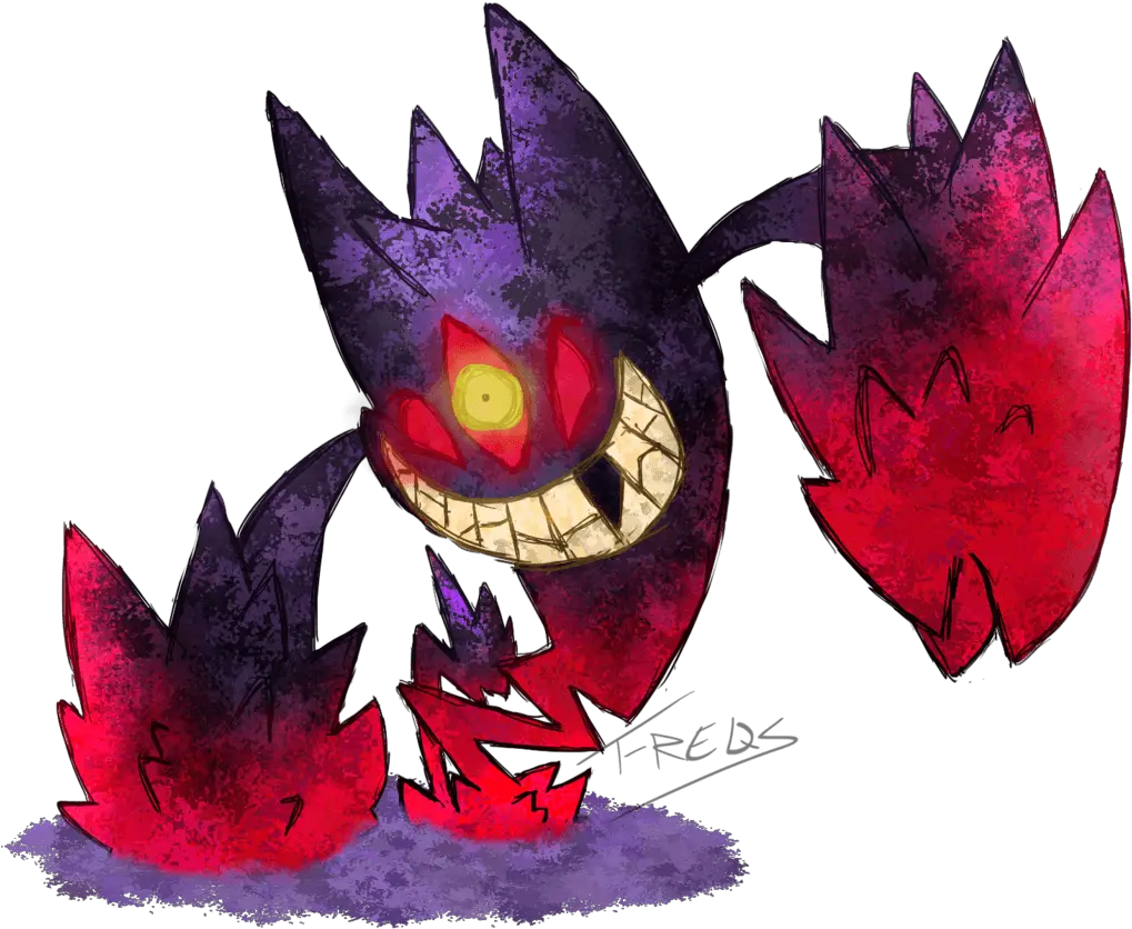 Download Hd Mega Gengar Wallpaper Mega Gengar Fanart Mega Gengar Pixel Art Png Gengar Transparent