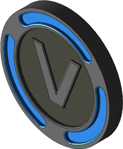 Fortnite V Bucks 3d Cad Model Library Grabcad Circle Png Vbucks Png