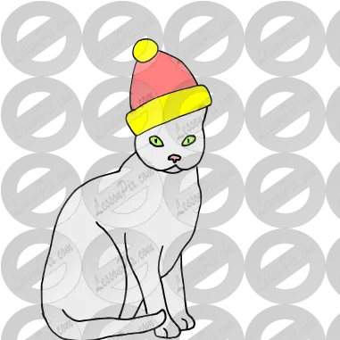 Cat Wearing A Hat Picture For Classroom Therapy Use Happy Png Cat In The Hat Png