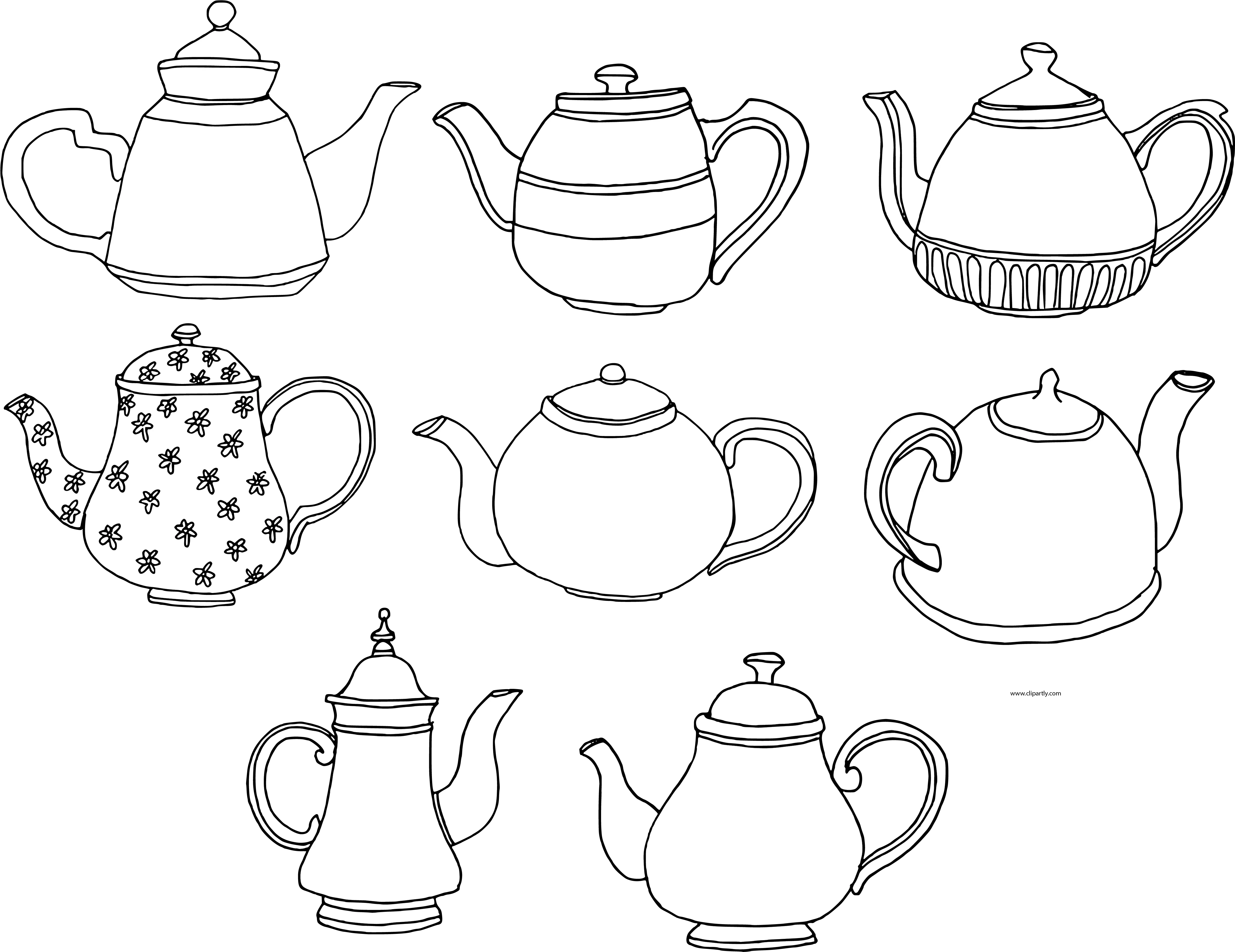 Teapot Basic Black White Clipart Png White Teapot Image Png Teapot Png