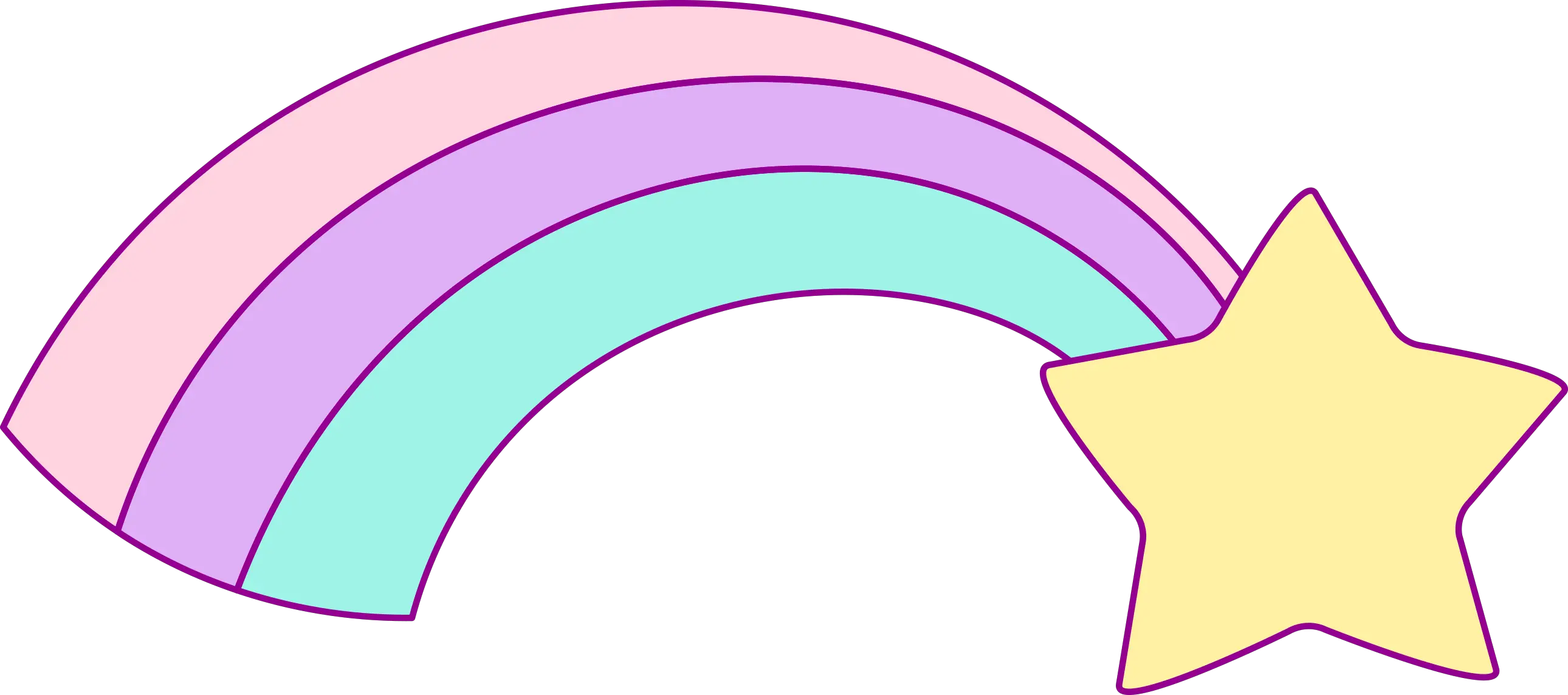 Shooting Star Pastel Unicorn Rainbow Clipart Png Arco Png