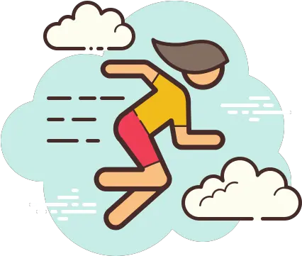 Girl Running Icon In Cloud Style Blue Exercise Icon Png Female Running Icon