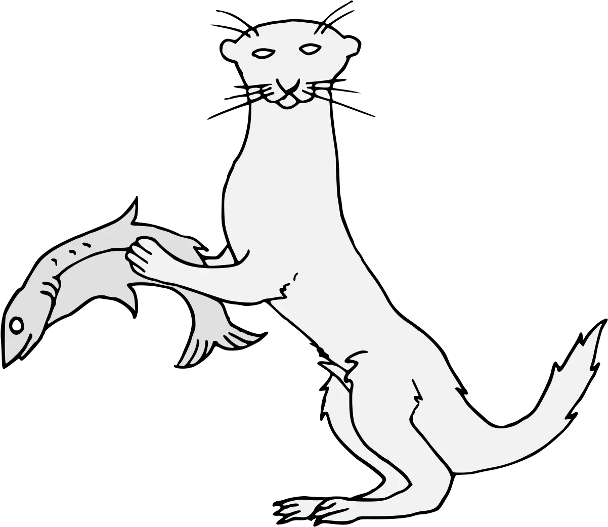 Otter Traceable Heraldic Art Animal Figure Png Otter Png