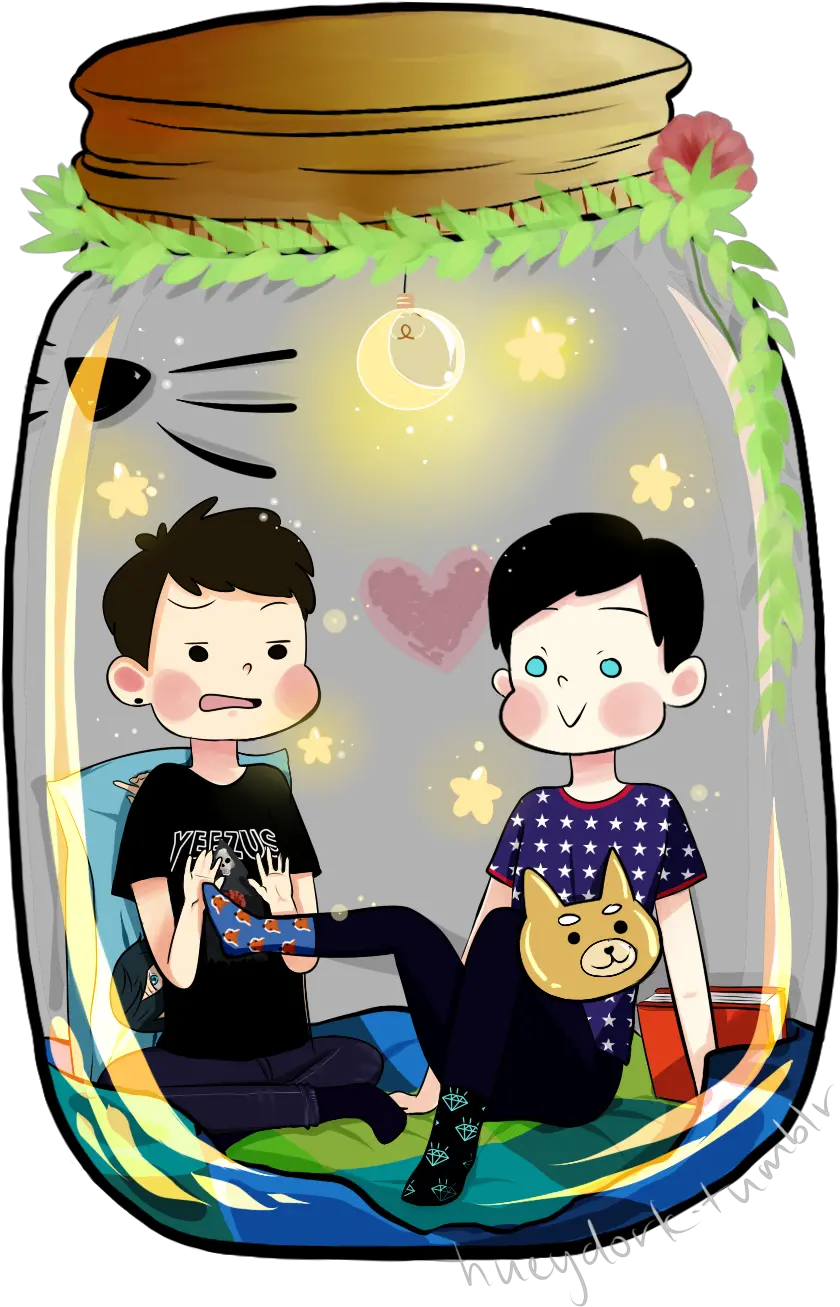 Download Mini Phan In The Jar Here Is Dan And Phil Happy Png Jar Jar Binks Transparent