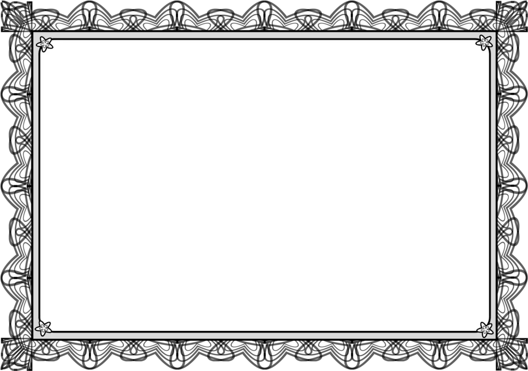 Picture Frame Line Art Square Png Black And White Templates Certificate Frame Png