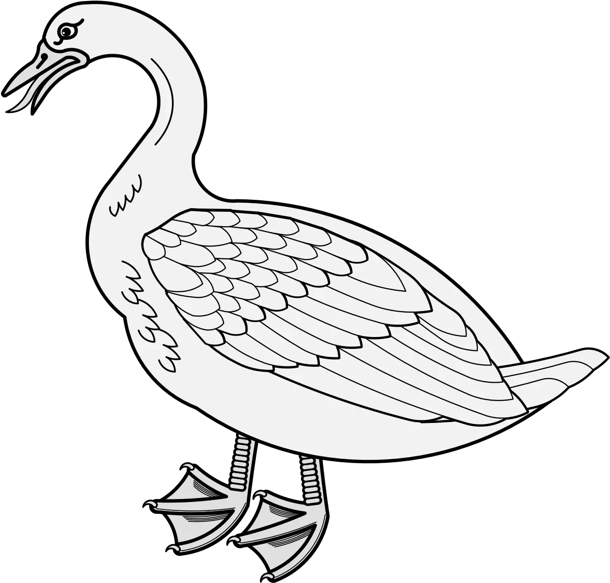 Goose Traceable Heraldic Art Duck Png Goose Png