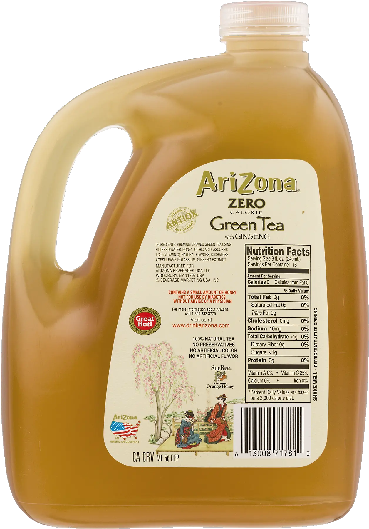 Arizona Zero Calorie Green Tea With Arizona Diet Green Tea Nutrition Png Arizona Iced Tea Png