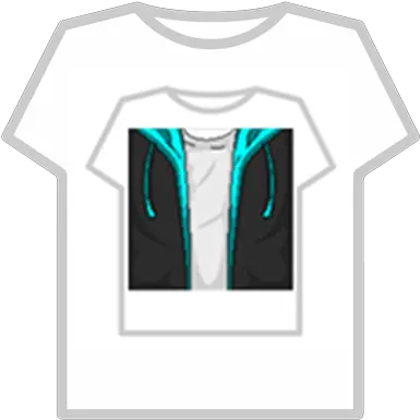 Black Jacket With Cyan Hoodie Roblox Roblox T Shirt Blue Hoodie Png Roblox Jacket Png