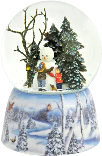Snowman Love Snowglobe This Beautiful Scene Captures A Boy Snow Globe Png Snowing Transparent