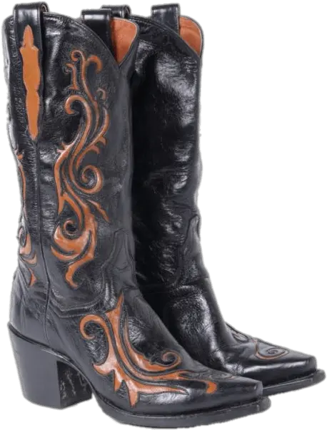 Black And Brown Vintage Cowboy Boots Cowboy Boot Png Cowboy Boots Png