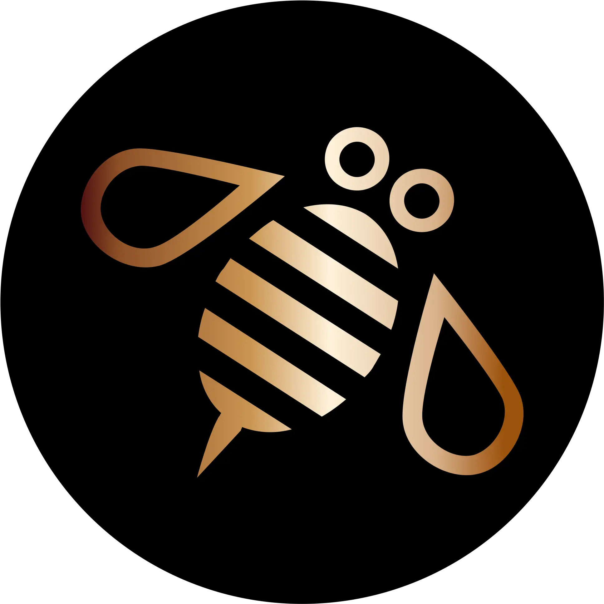 Minimal Bee Or Bumblebee In Copper Bee In A Circle Transparent Png Bumble Icon