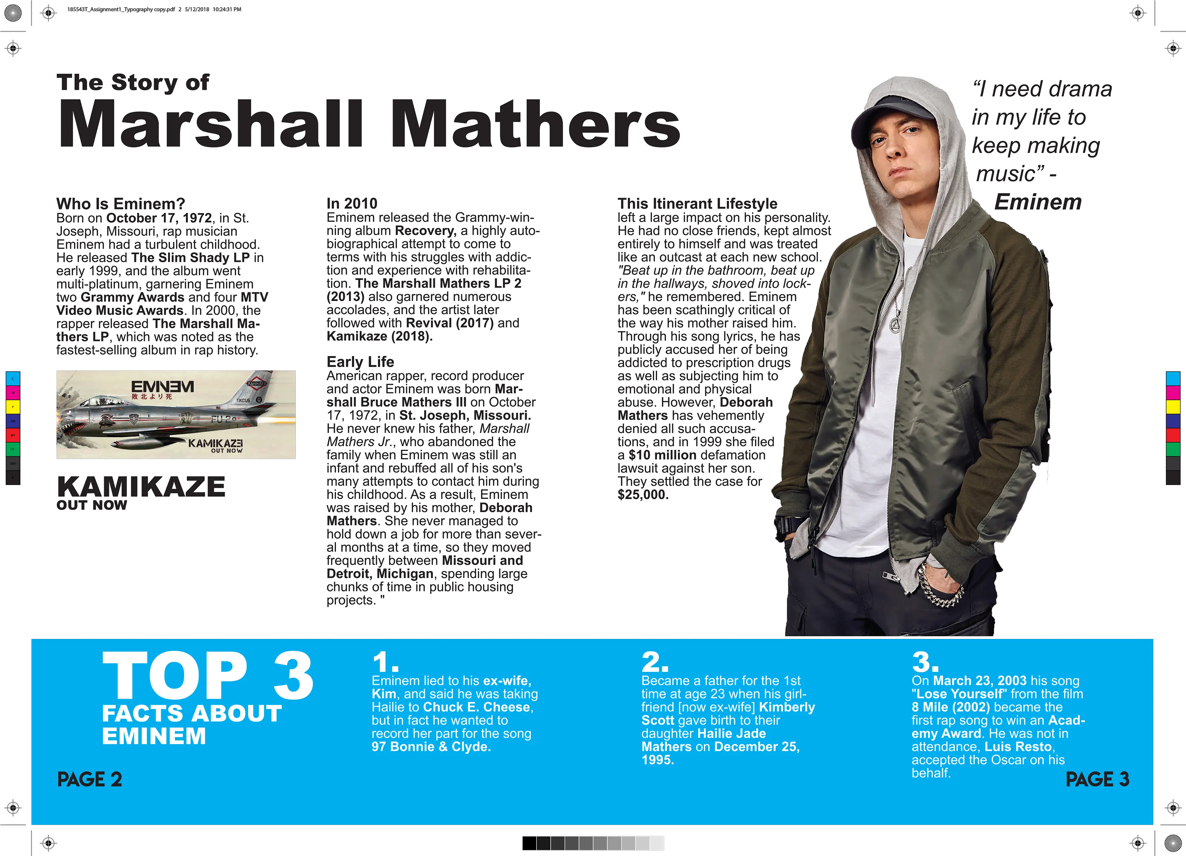 Desmond Koh Eminem Magazine Spread Typography Suit Separate Png Eminem Png