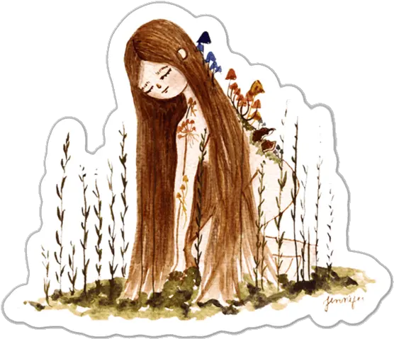 Plant Girl Sticker Sheet Warmsquirrel Illustration Png Squirrel Transparent