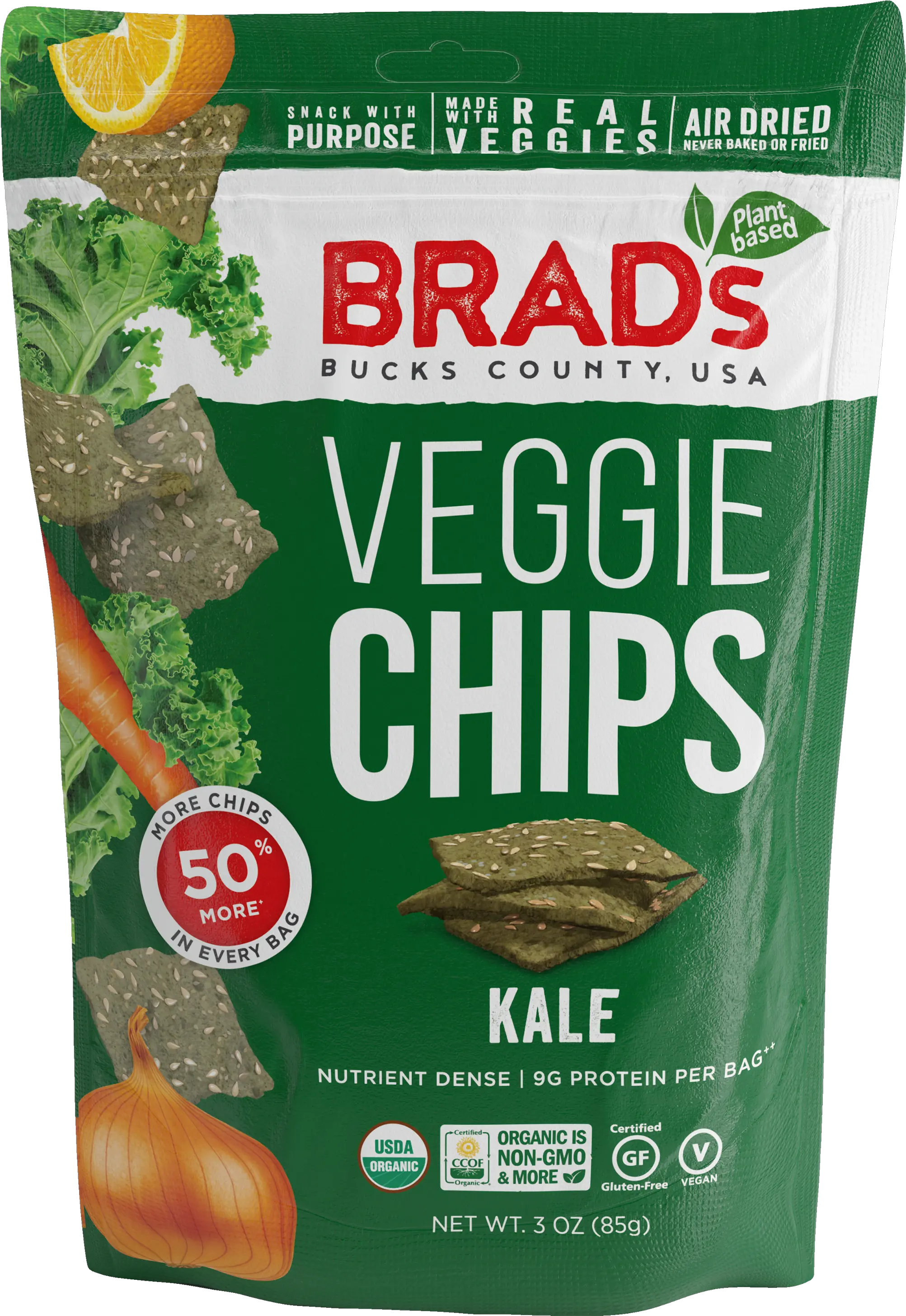 Veggie Chips Kale 12 Pack U2014 Bradu0027s Plant Based Kale Chips Png Kale Png