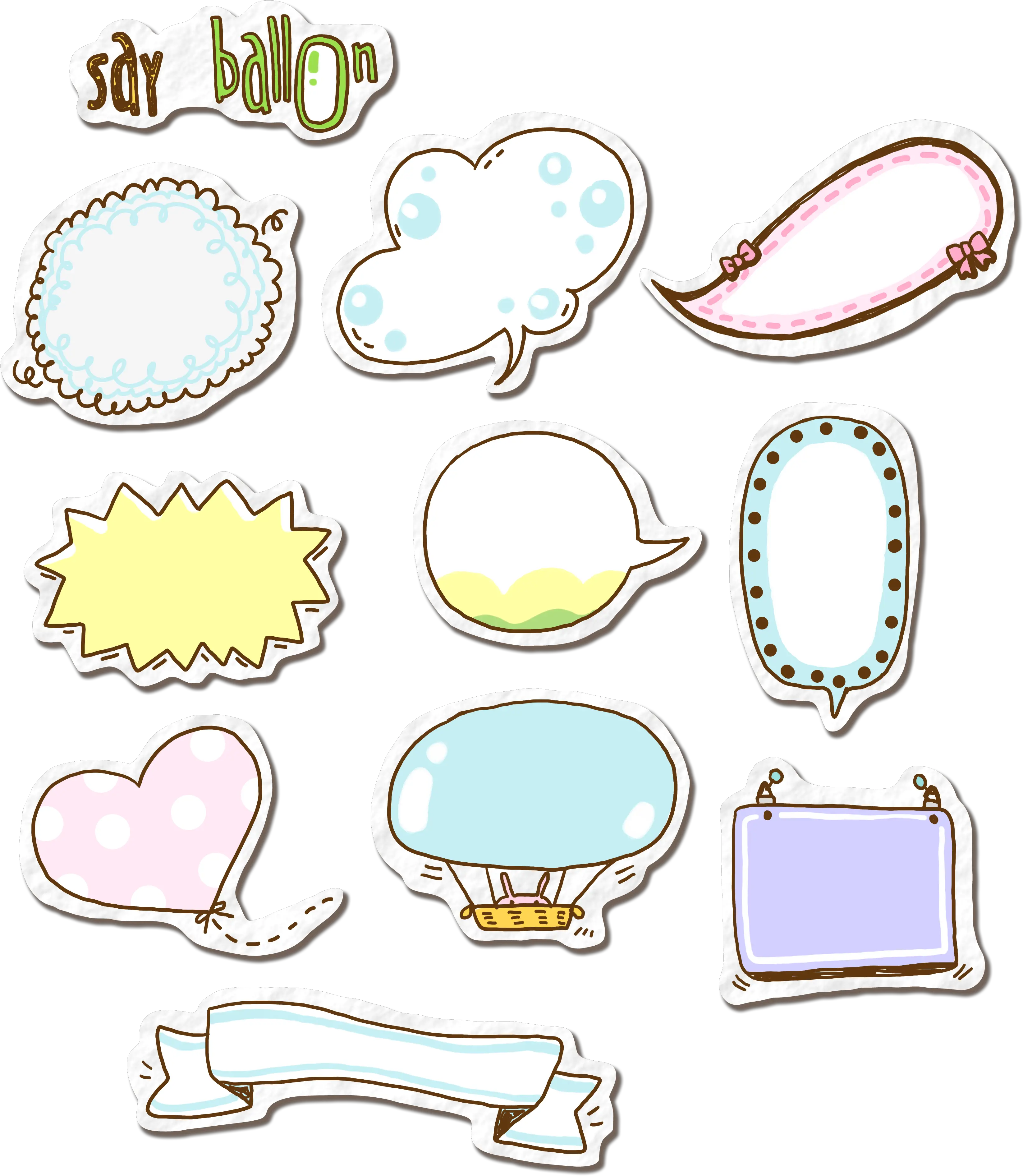 Download Box Cute Style Icons Color Text Notes Clipart Png