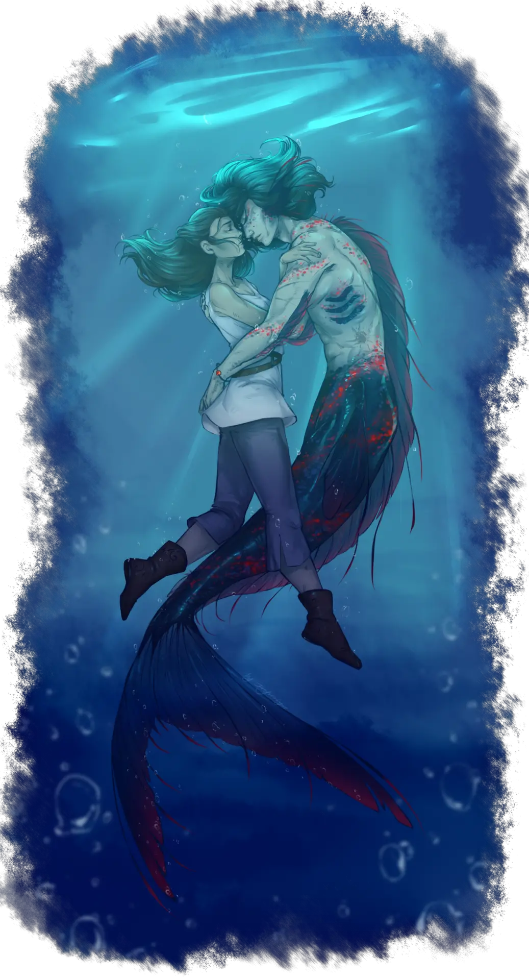 Nikainfinity Mermaidau Kylo Ren And Rey Inspired By U201cthe Kylo And Rey Mermaid Png Kylo Ren Transparent