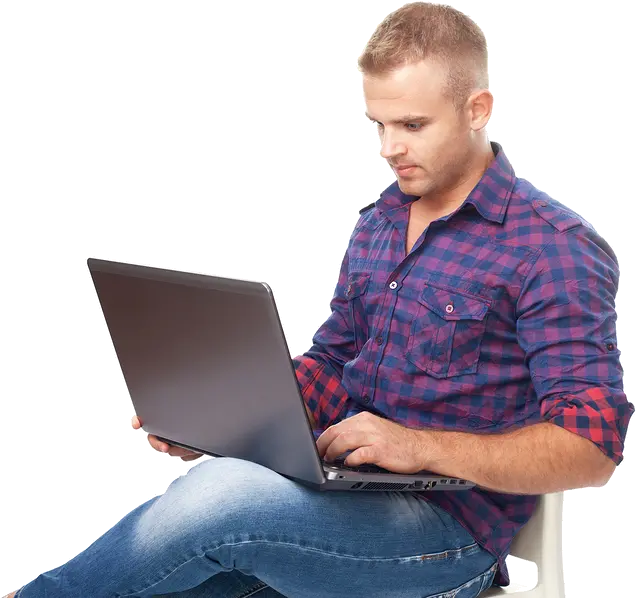 Download Sitting Man Png Laptop Women Laptop Png Sitting Man Png