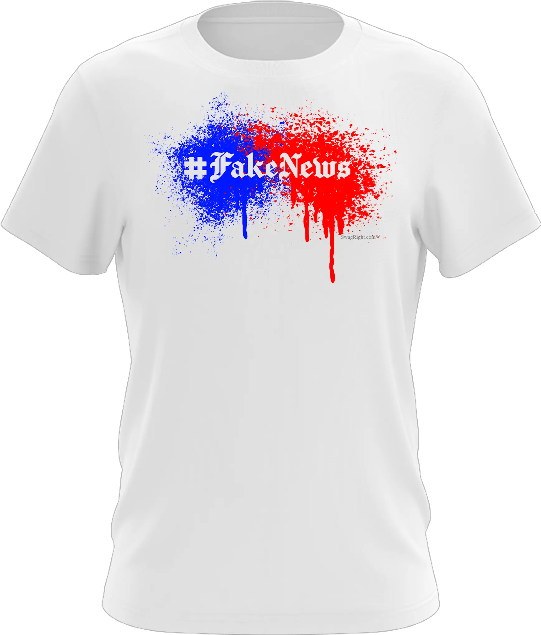 Abstract Fakenews Paint White Short Sleeve Tee Shirt Unisex Png Fake News Png