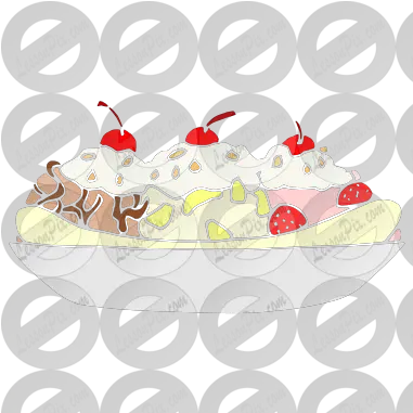 Banana Split Stencil For Classroom Therapy Use Great Macaroon Png Banana Split Png