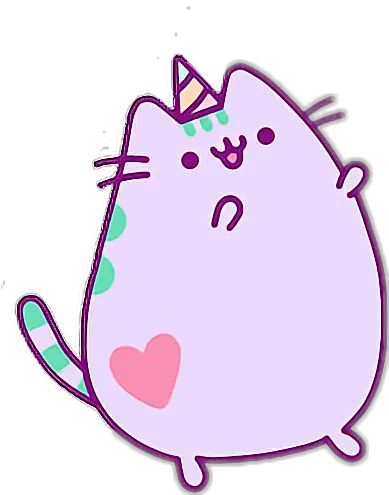 Kawaii Pusheen Cat Lila Party Heart Kawaii Imagenes De Pusheen Cat Png Pusheen Transparent