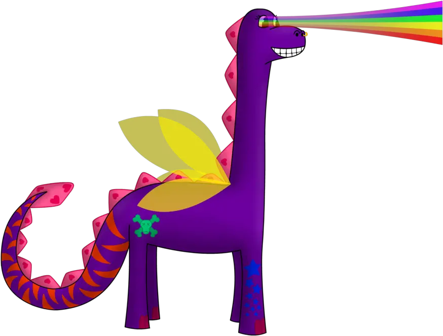 Rainbow Purple Laser Beam Dinosaur By Antzie7 Rainbow Cartoon Png Beam Png