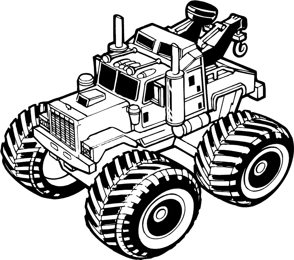 Tow Truck No Background Clipart Clipartfest Clipartix Monster Truck Clipart Black And White Png Truck Transparent Background