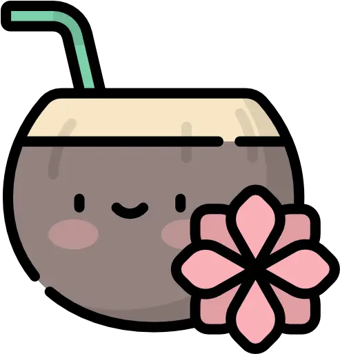 Coconut Free Food Icons Coco Fruta Kawaii Colorear Png Coconut Icon