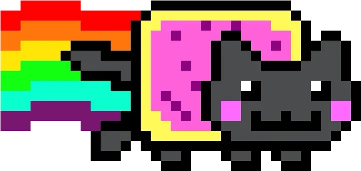 Nyan Cat Pixel Art Minecraft Easy Png Nyan Cat Transparent