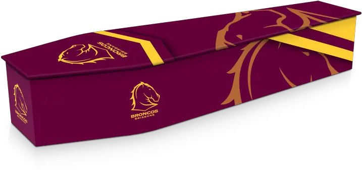 Brisbane Broncos Custom Coffin Design Expression Coffins Brisbane Broncos Coffin Png Broncos Logo Images