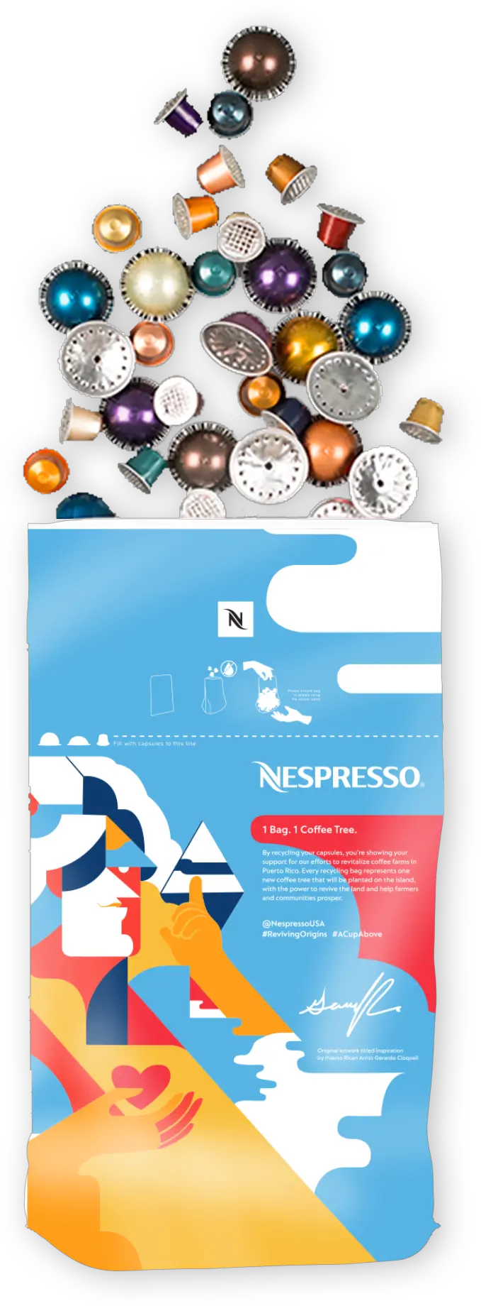 Puerto Rico Recycling Bag For Pods U0026 Capsules Nespresso Usa Nespresso Reciclaje De Capsulas Png Puerto Rico Png