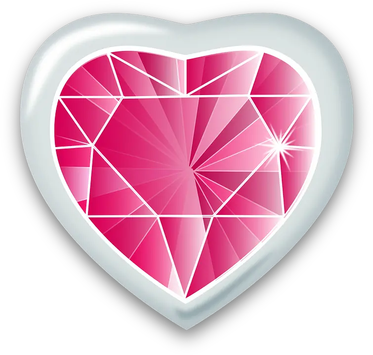 Download Pink Diamond Heart Png Transparent Image Free Diamond Heart Drawing Corazon Png